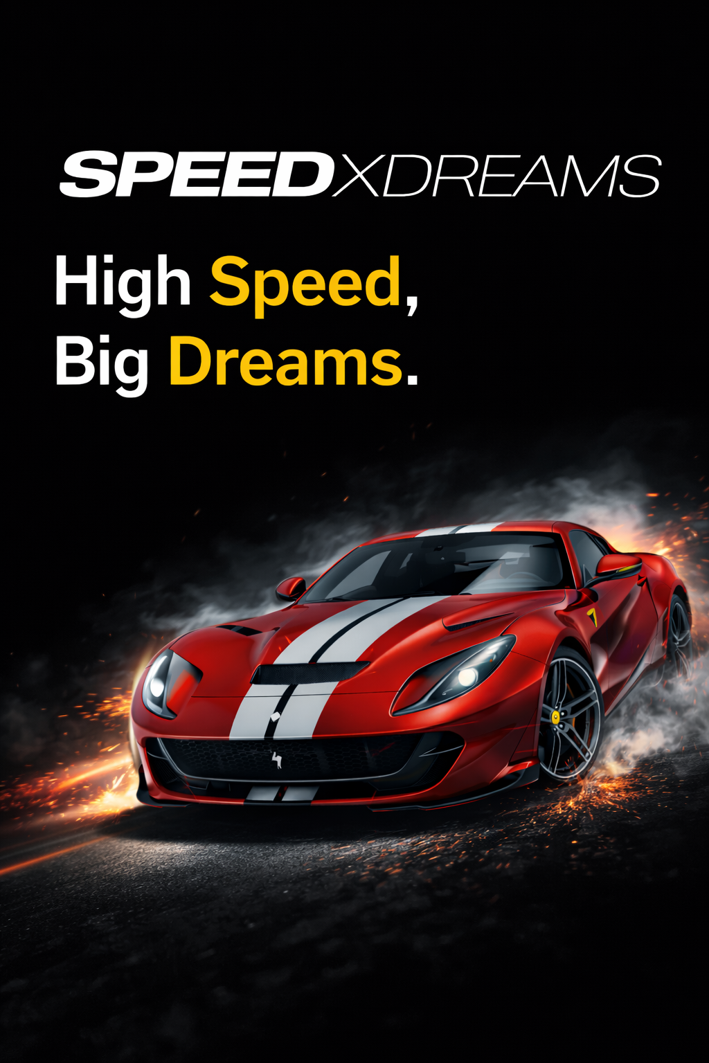 rotes-auto-schwarzer-hintergrund-sxd-schriftzug