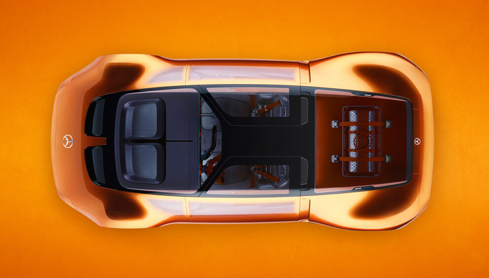 mercedes-orange-von-oben-vision-one-eleven
