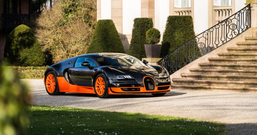bugatti-veyron-frontansicht-seite-orange-schwarz